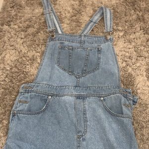 Light denim overall dress
